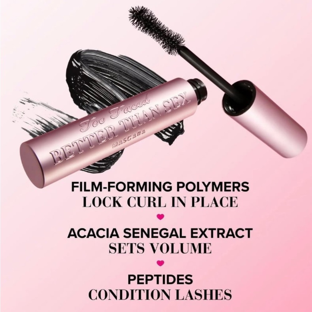 2x’s Too Faced Better Than Sex Volumizing Mascara|Volume, Length+Peptides NEW! - Picture 9 of 11